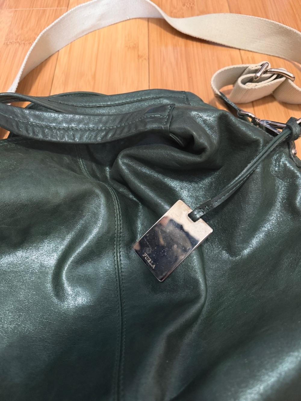 Vintage Furla Green Leather Purse - Picture 3 of 9